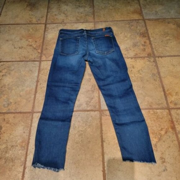 7 for all Mankind Women's Size 27 L24 Low Rise The Modern Straight Blue Jeans - Picture 4 of 9